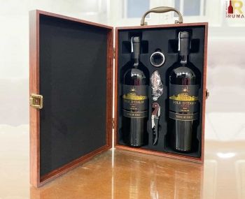 Bộ quà tặng tết 2 chai rượu vang Ý Sole D'Italia