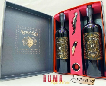 Quà tặng hộp 2 chai rượu vang Ý Tolucci 16 kèm phụ kiện 