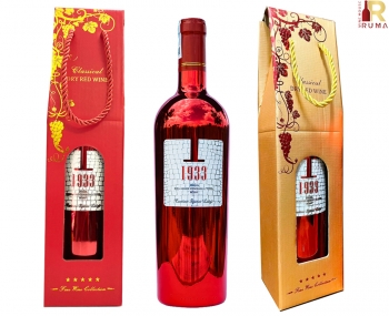 Quà tặng túi giấy ép kim 1 chai rượu vang Ý 1933 Ruby