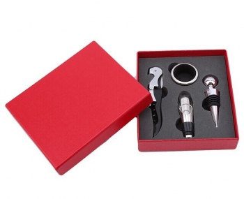 Bộ hộp phụ kiện mở nắp chai rượu vang (màu đỏ)