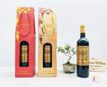 Quà tặng túi giấy ép kim 1 chai vang Pháp Nicolas