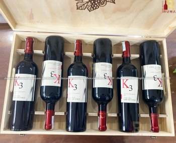 Quà tặng hộp gỗ 6 chai rượu vang Chile K3
