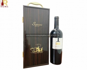 Set quà tặng tết hộp sơn mài 1 chai rượu vang Ý 1933 Rosso