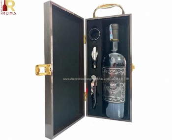 Set quà tặng tết hộp sơn mài 1 chai rượu vang Ý 1922