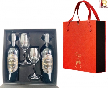 Bộ quà tặng tết vang Marcoli kèm ly vang