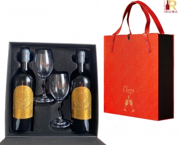 Bộ quà tặng tết vang Tolucci 17 kèm ly vang