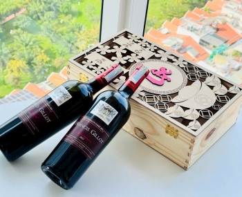 Set quà tặng Lộc Phát 2 chai rượu vang