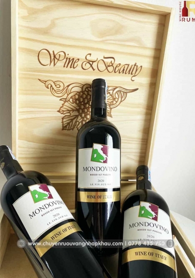 Quà tặng cao cấp 3 chai vang Ý Mondovino Rosso