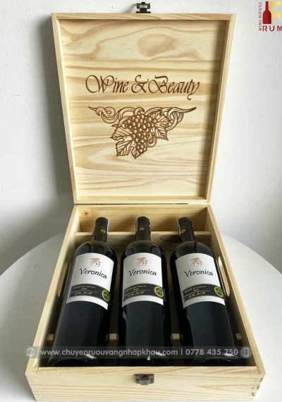 Quà tặng cao cấp 3 chai vang Ý Veronica Rosso