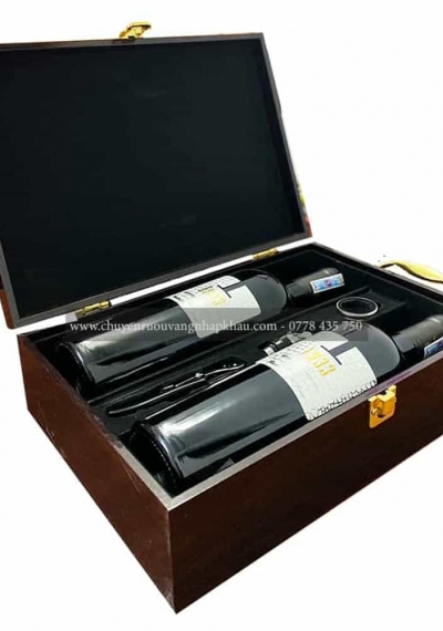Set quà tặng tết hộp sơn mài 2 chai rượu vang Ý 1933 Rosso