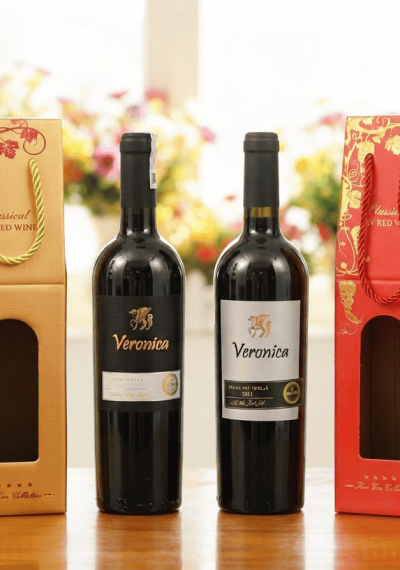 Quà tặng túi giấy ép kim 1 chai vang Ý Veronica