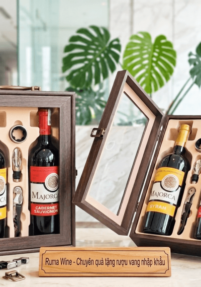 Hộp quà tặng doanh nghiệp 2 chai vang Tây Ban Nha HK2