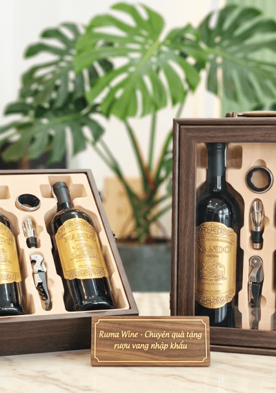 Quà tặng tết doanh nghiệp 2 chai vang Nando Reserva HK2