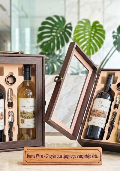Quà tặng doanh nghiệp 2 chai vang Belle Saison HK2