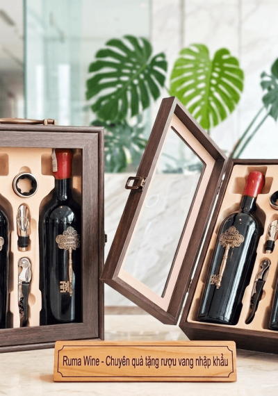 Quà tặng doanh nghiệp 2 chai vang chìa khóa Segreto HK2