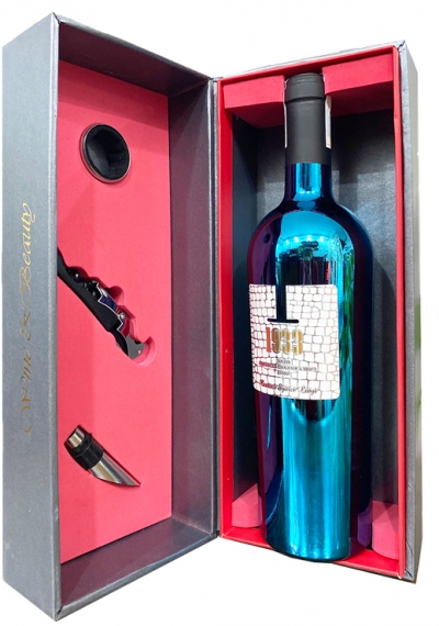 Quà tặng hộp 1 chai rượu vang Ý 1933 Blue kèm phụ kiện