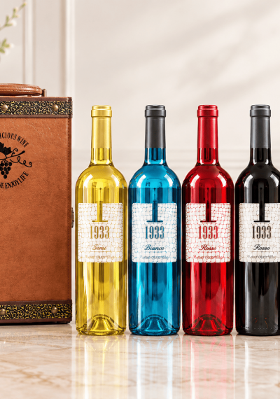Set quà tặng hộp da 2 chai vang Ý 1933