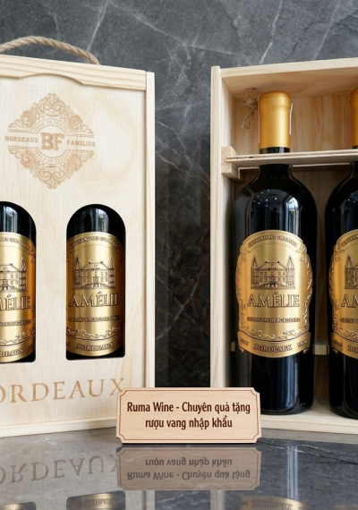Quà tặng cao cấp 2 chai vang Pháp Amelie