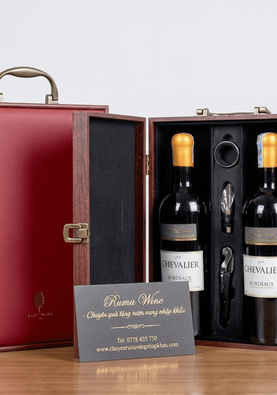 Bộ quà tặng tết 2 chai vang Pháp Chevalier GMD2