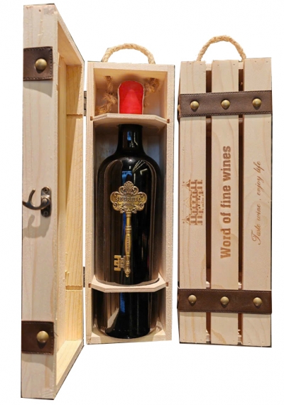 Set quà tặng hộp gỗ 1 chai vang Ý Segreto