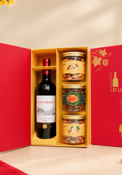 Hộp quà tặng tết rượu vang Pháp France Maison