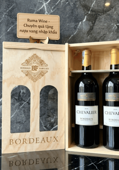 Quà tặng cao cấp 2 chai vang Pháp Chevalier
