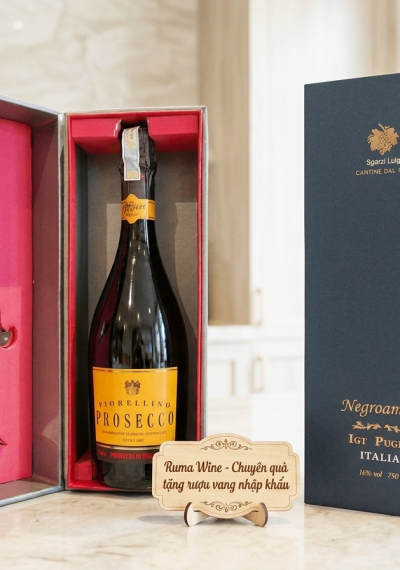 Quà tặng sang trọng HPK 1 chai vang Ý Fiorellino Prosecco