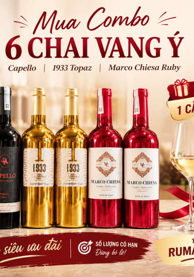 Combo 6 chai vang Ý siêu ưu đãi