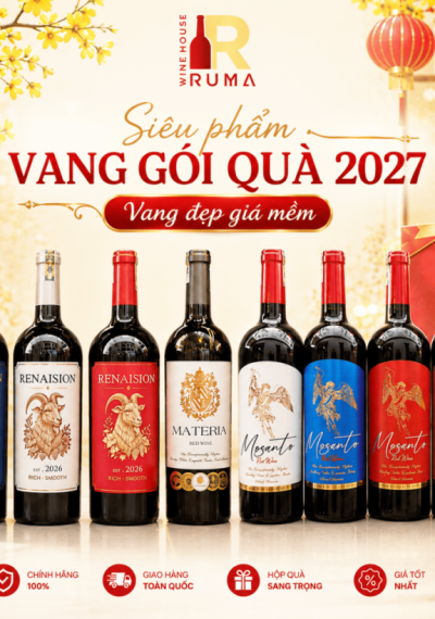 Rượu vang gói quà Tết, vang nội các loại