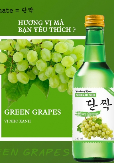 Rượu Soju Hàn Quốc Soulmate Grapes 360ml - Hương vị nho