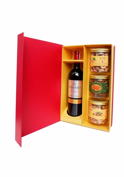 Hộp quà tặng tết rượu vang Chile Santa Cruz