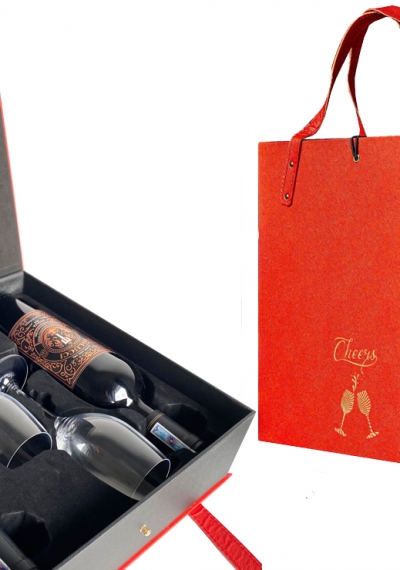 Bộ quà tặng tết vang Tolucci 14 kèm ly vang