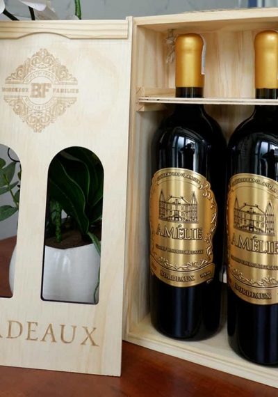 Quà tặng cao cấp 2 chai vang Pháp Amelie