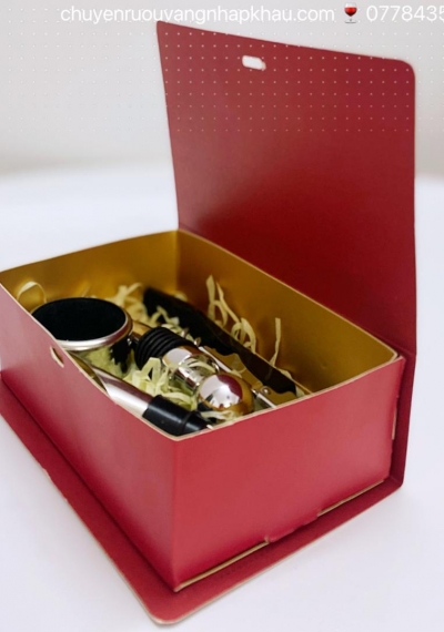 Bộ 4 món dụng cụ mở nắp rượu vang may mắn