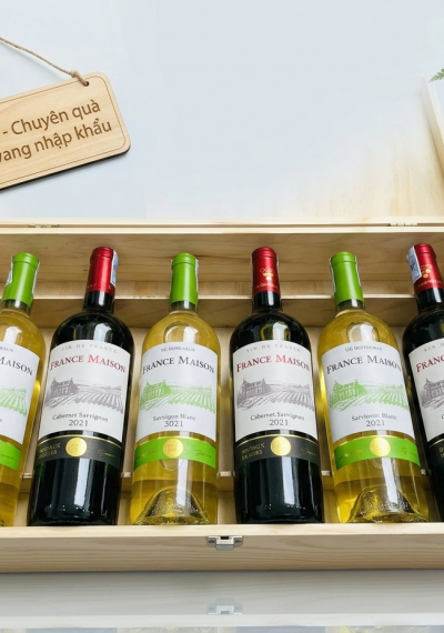 Quà tặng cao cấp 6 chai vang Pháp France Maison