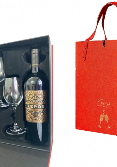 Bộ quà tặng tết vang Zeros kèm ly vang