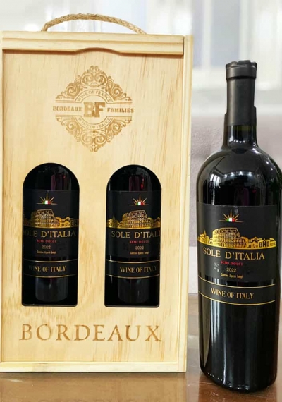 Quà tặng cao cấp 2 chai vang Ý Sole D'Italia