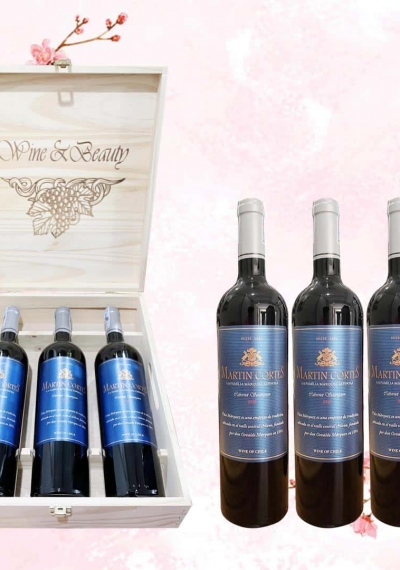 Quà tặng cao cấp 3 chai vang Chile Martin Cortes