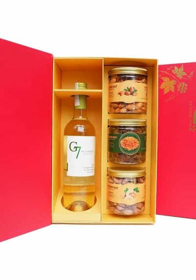Hộp quà tặng tết rượu vang Chile G7 Sau Blanc