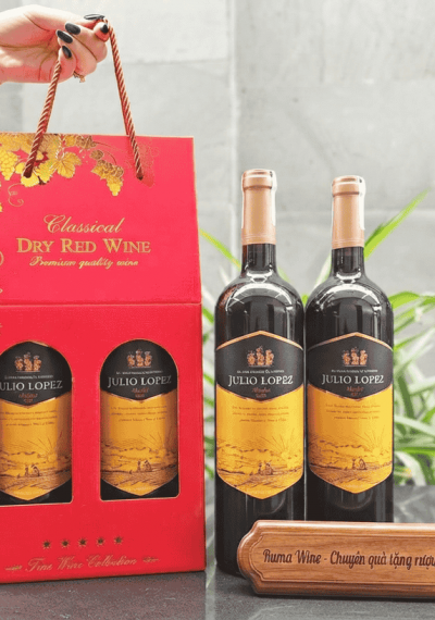 Quà tặng rượu vang Chile giá rẻ Julio Lopez