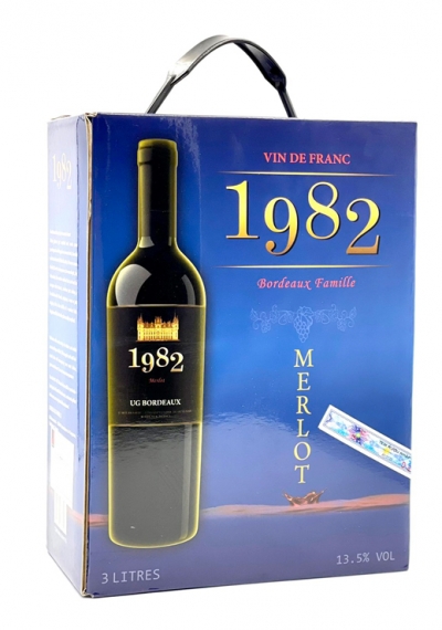 Rượu vang bịch Pháp 1982 Merlot 3 lít