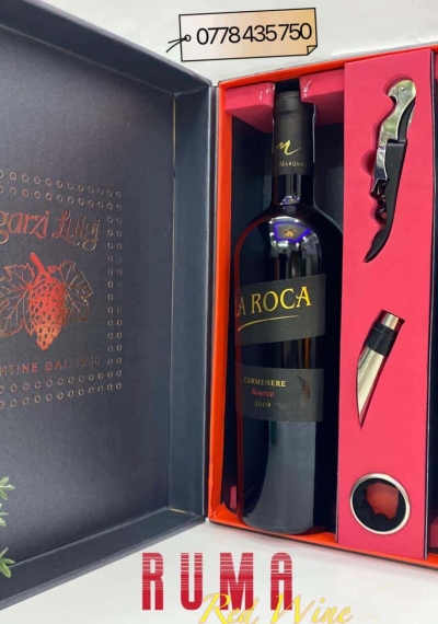 Quà tặng hộp 2 chai rượu vang Chile La Roca Reserva kèm phụ kiện 