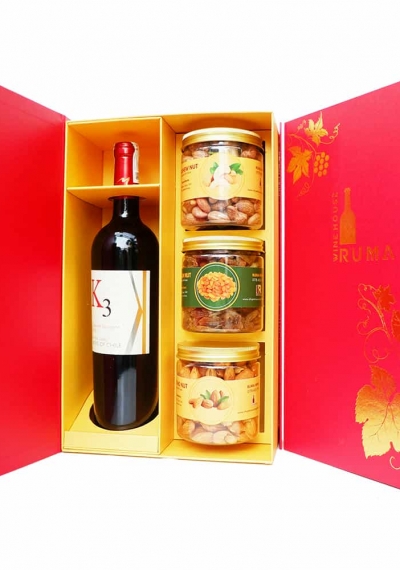 Hộp quà tặng tết rượu vang Chile K3