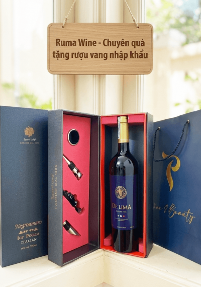Quà tặng sang trọng HPK 1 chai vang Chile De Lima