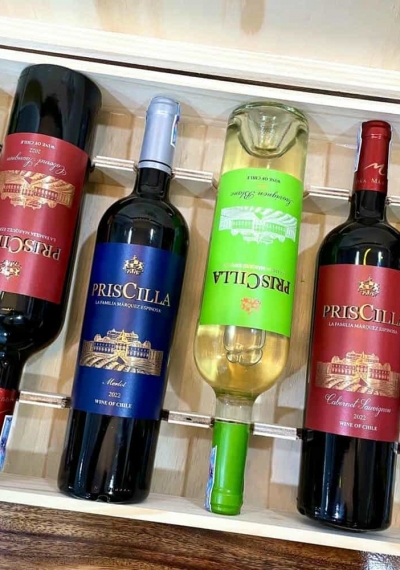 Quà tặng cao cấp 6 chai vang Chile Priscilla
