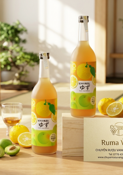 Rượu mơ Nhật Bản Umeshu Nakano Yuzu 720ml [vị chanh]