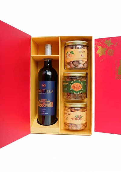 Hộp quà tặng tết rượu vang Chile Priscilla