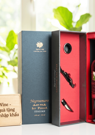 Quà tặng sang trọng HPK 1 chai vang Ý Mondovino Semi
