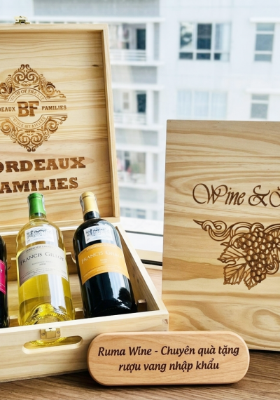Quà tặng cao cấp 3 chai rượu vang Pháp Francis Gillot