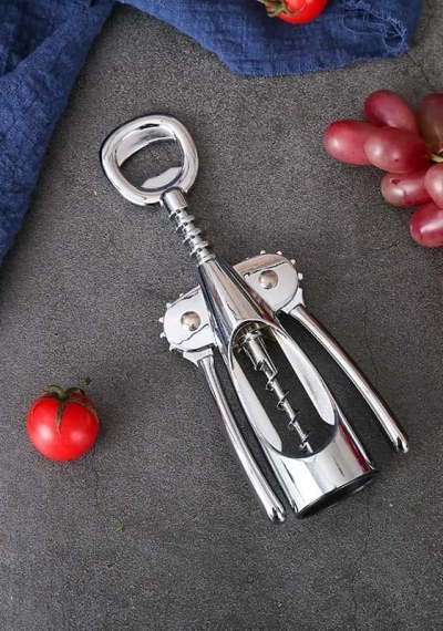 Dụng cụ khui vang inox dày hình cánh bướm cao cấp